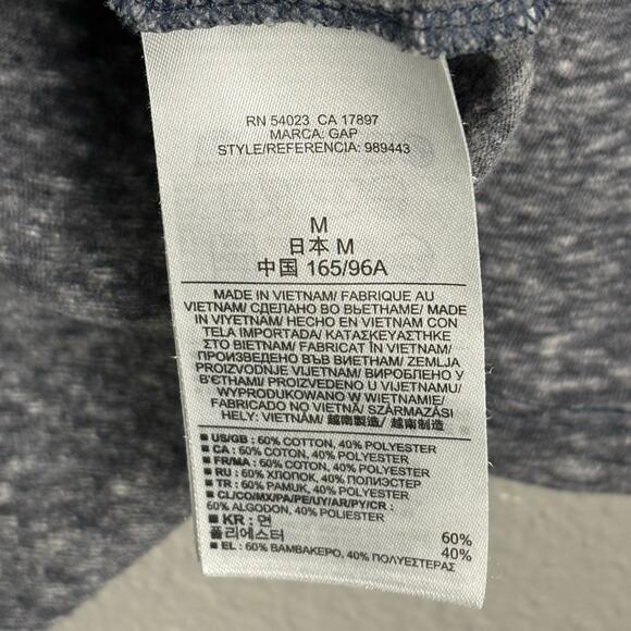 Gap Woman's Size Medium Dual Gray Blue Toned Flowy Tunic Style 3/4 Sleeve Shirt - Picture 5 of 9